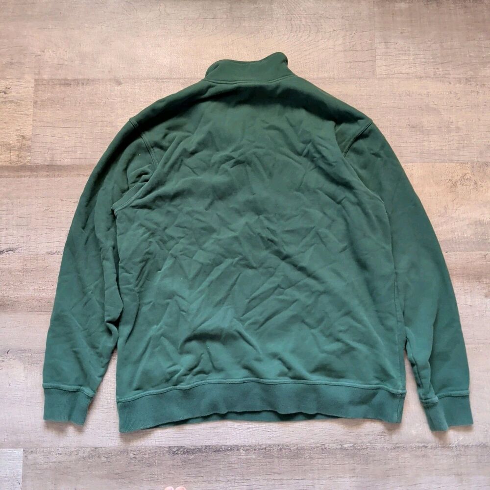 Nike Team De La Salle Spartans Pullover Sweatshirt Mens L Green Mock Neck Button - Picture 5 of 6